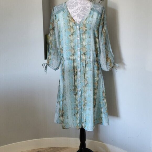 EsQualo Lace Chiffon Summer Dress NWT Sz 6 - Picture 2 of 14